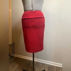 LulaRoe “Cassie” size large, red pencil skirt